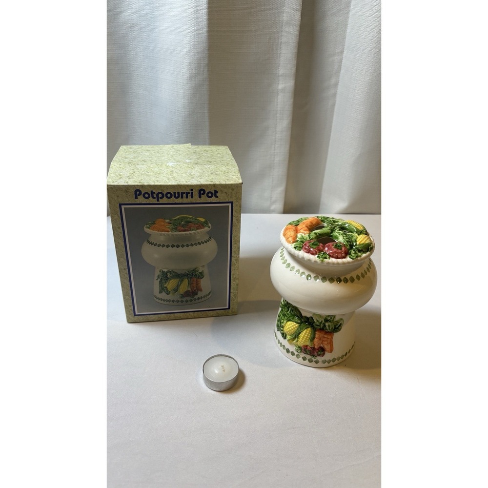 NOS VTG Potpourri Simmer Pot Home Fragrance Tea light Vegetable Country Walmart